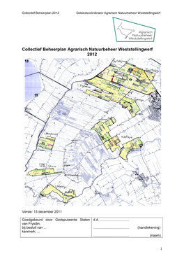 Collectief Beheerplan Agrarisch Natuurbeheer Weststellingwerf 2012