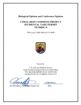 Biological Opinion and Conference Opinion