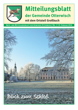 Mitteilungsblatt Der Gemeinde Otterwisch Mit Dem Ortsteil Großbuch Amts- Und Mitteilungsblatt Der Gemeinde Otterwisch | Nr