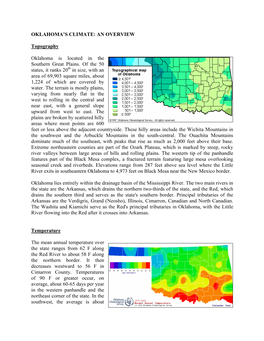 Oklahoma's Climate Cycle, As It Is in All the Plains States