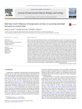 Influence of Temperature on Two Co-Occurring Intertidal Barnacles in Central Chile