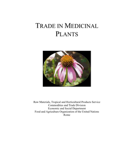 Trade in Medicinal Plants