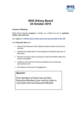NHS Orkney Board 24 October 2019