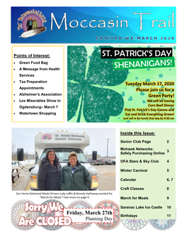 Tsi Tetewatatkens Moccasin Trail Newsletter