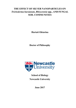 THE EFFECT of SILVER NANOPARTICLES on Trichoderma Harzianum, Rhizoctonia Spp., and FUNGAL SOIL COMMUNITIES