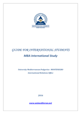 Guide for International Students for International