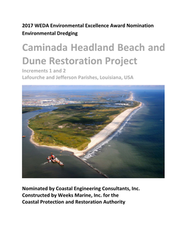 Caminada Headland Beach and Dune Restoration Project Increments 1 and 2 Lafourche and Jefferson Parishes, Louisiana, USA