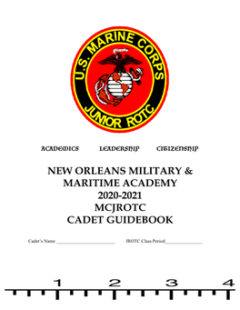 New Orleans Military & Maritime Academy 2020-2021 Mcjrotc Cadet