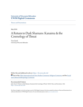 A Return to Dark Shamans: Kanaima & the Cosmology of Threat