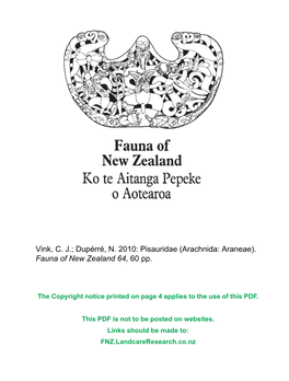 Fauna of New Zealand, Website Copy 2010, Fnz.Landcareresearch.Co.Nz