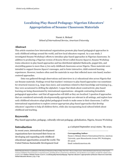 Nigerian Educators' Appropriation of Sesame Classroom Materials