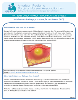 Incision and Drainage Procedure for an Abscess (I&D)