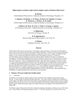 High-Angular-Resolution, High-Contrast Adaptive Optics at Palomar Observatory