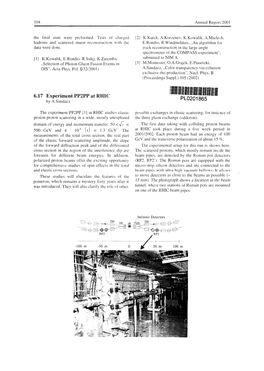 6.17 Experiment PP2PP at RHIC PLO2OI865 by A.Sandacz