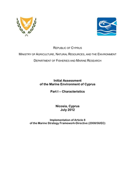 Initial Assessment of the Marine Environment of Cyprus Part I