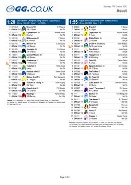 Printable Racecard