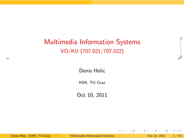 Information Systems, Internet, Web Multimedia Information Systems VO/KU (707.021/707.022)