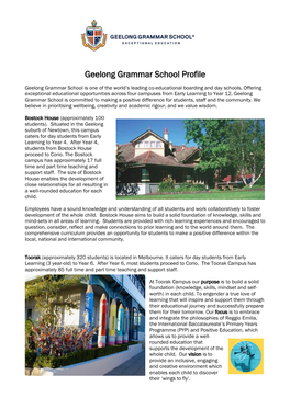 Geelong Grammar School Profile