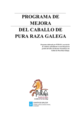 Programa De Mejora Del Caballo De Pura Raza Galega