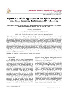 A Mobile Application for Fish Species Recognition Using Image Processing Techniques and Deep Learning