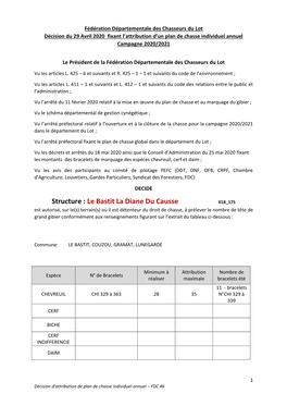 Structure : Le Bastit La Diane Du Causse