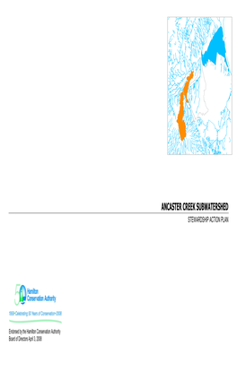 Ancaster Creek Subwatershed Stewardship Action Plan