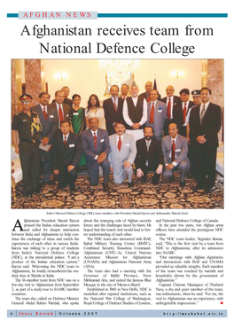 Afghanistan Receives Team from National Defence College