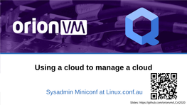 Using a Cloud to Manage a Cloud