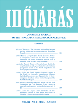 Quarterly Journal of the Hungarian Meteorological Service