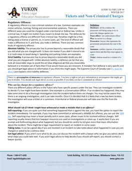 Tickets and Non-Criminal Charges #6