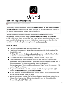 Issue of Naga Insurgency