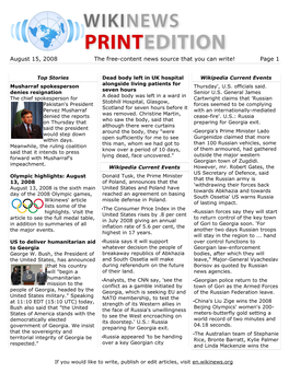 August 15, 2008 the Free-Content News Source That You Can Write! Page 1