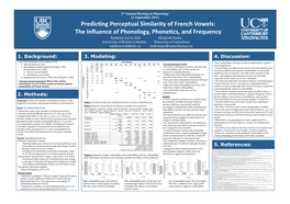 Predic Ng Perceptual Similarity of French Vowels: the Influence of Phonology, Phon