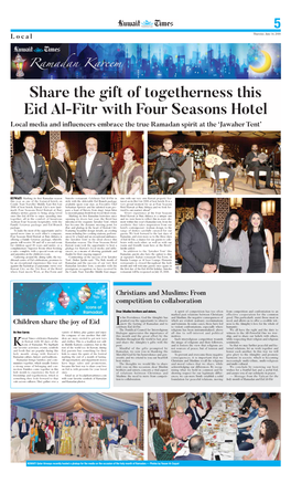 Share the Gift of Togetherness This Eid Al-Fitr with Four Seasons Hotel Local Media and Influencers Embrace the True Ramadan Spirit at the ‘Jawaher Tent’