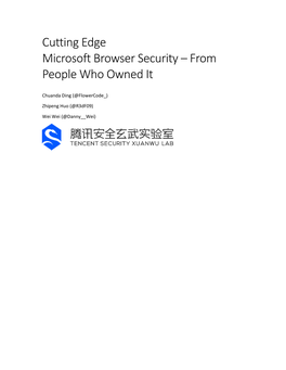 Cutting Edge Microsoft Browser Security – from People Who Owned It