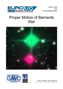 Proper Motion of Barnards Star