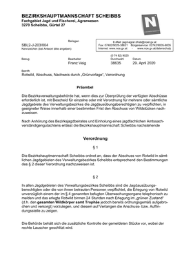 BEZIRKSHAUPTMANNSCHAFT SCHEIBBS Fachgebiet Jagd Und Fischerei, Agrarwesen 3270 Scheibbs, Gürtel 27