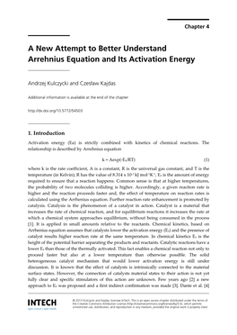 A New Attempt to Better Understand Arrehnius Equation and Its Activation Energy