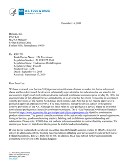 Hiossen, Inc. Peter Lee QA/RA Manager 85 Ben Fairless Drive Fairless Hills, Pennsylvania 19030