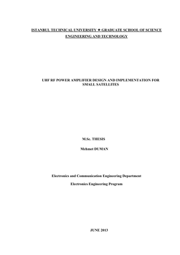 Uhf Rf Power Amplifier Design and Implementation For