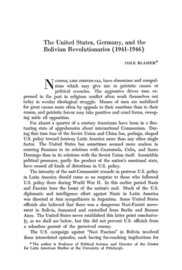 The United States, Germany, and the Bolivian Revolutionaries (1941-1946)