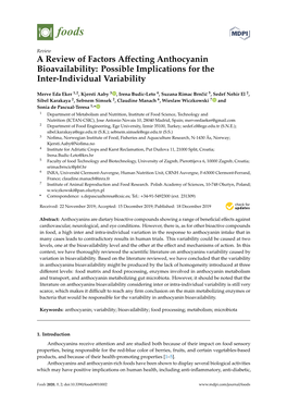 A Review of Factors Affecting Anthocyanin Bioavailability