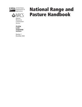 National Range and Pasture Handbook
