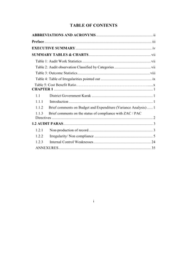 Table of Contents