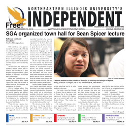 SGA Organized Town Hall for Sean Spicer Lecture Rebecca Denham Responded Honestly to the Concerns News Editor Surrounded Spicer’S Lecture