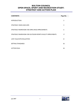 Open Space Assessment (Strategy and Action Plan)