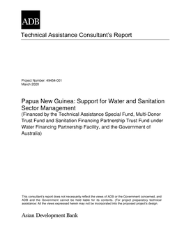 49454-001: Support for Water and Sanitation Sector Management