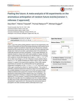 Feeling the Future: a Meta-Analysis of 90 Experiments