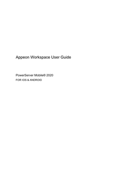 Appeon Workspace User Guide