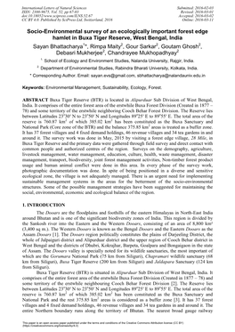 Socio-Environmental Survey of an Ecologically Important Forest Edge